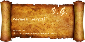 Vermes Gergő névjegykártya